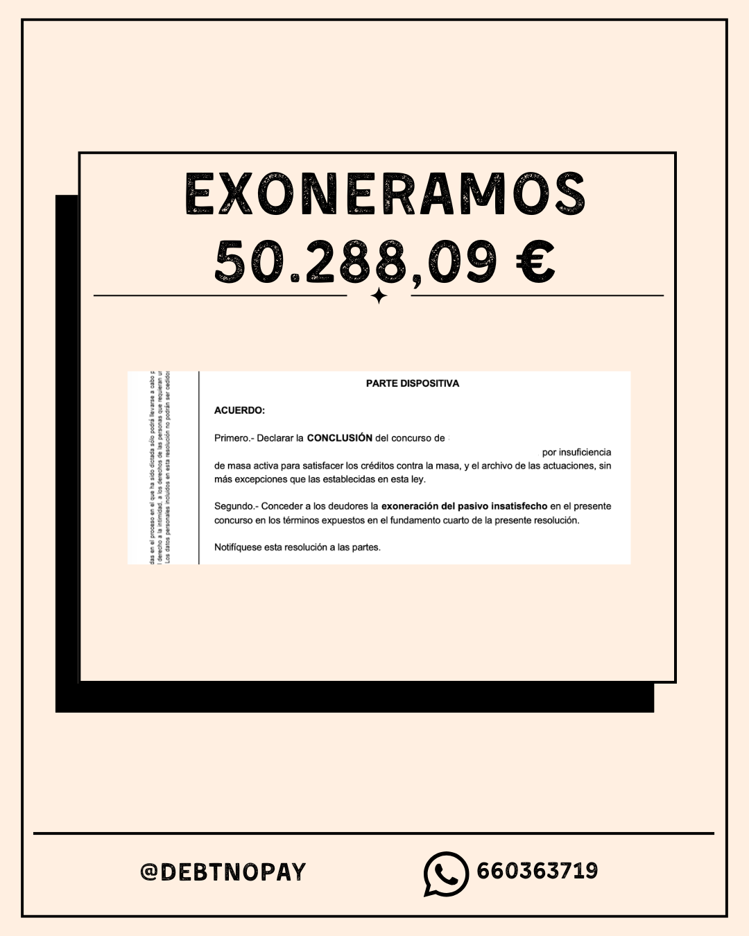 Resolución judicial de exoneración del pasivo insatisfecho